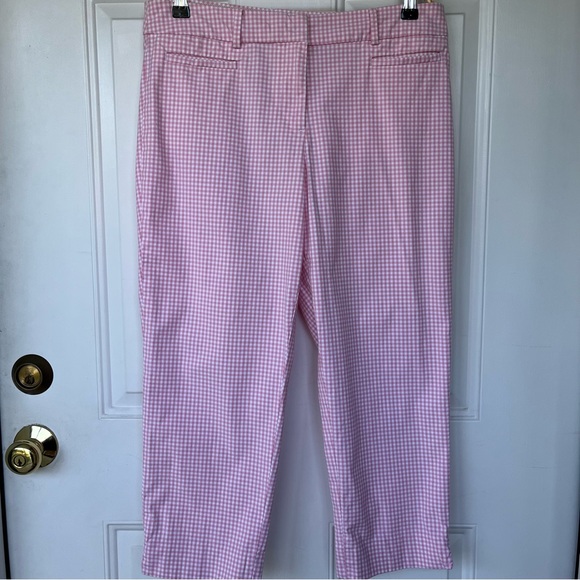 Talbots Pants - •Talbots• Perfect Crop Pink Gingham Pants - Size 8P
